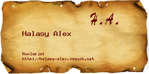 Halasy Alex névjegykártya
