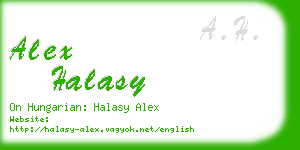 alex halasy business card
